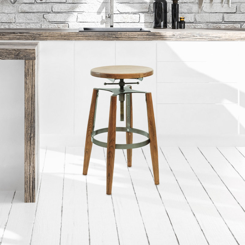 Tabouret de bar rotatif à hauteur réglable en métal