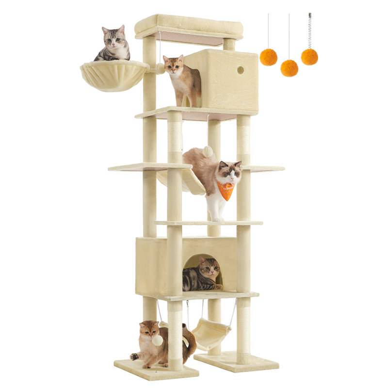 201cm H Cat Tree, Beige