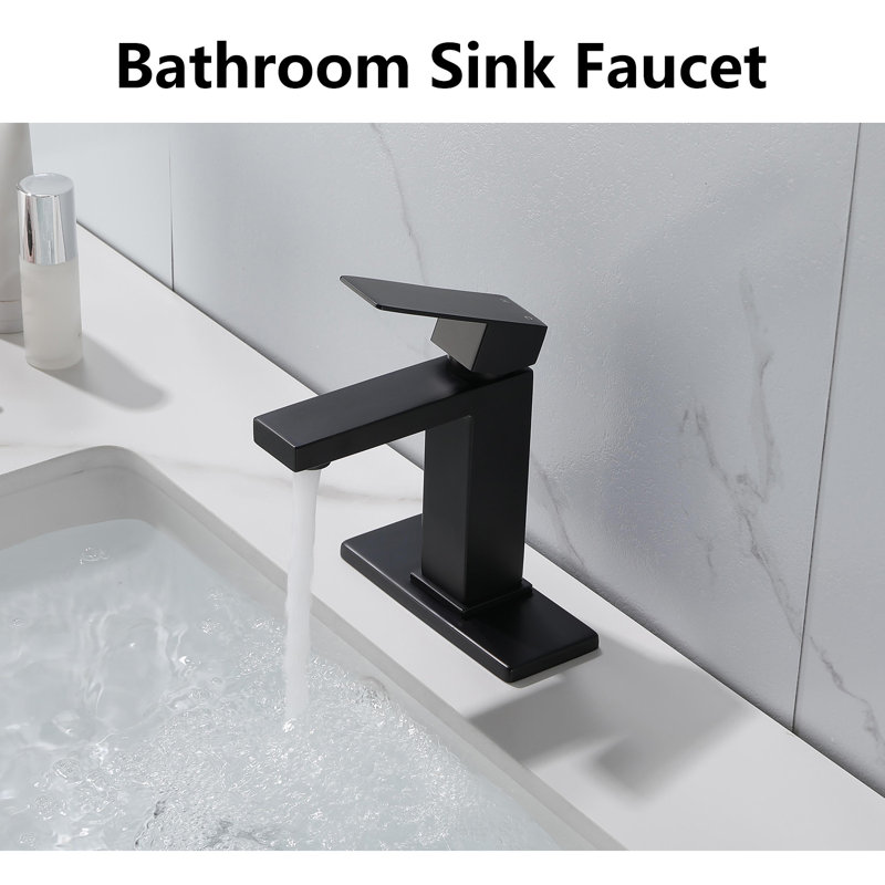 Single Hole Bathroom Faucet, Matte Black