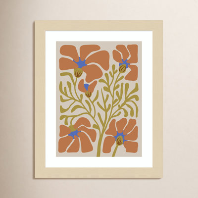 Expressive Abstract House Plant Orange Print