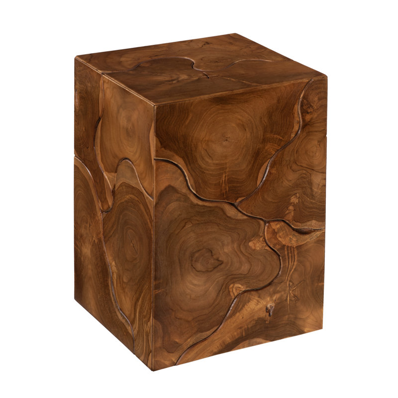 Tabouret d'appoint carré en teck