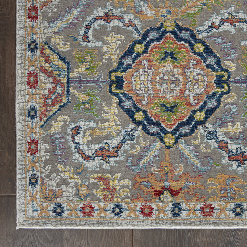 Tapis traditionnel gris Raymond, Rectangle 5 pi 3 po x 7 pi 6 po