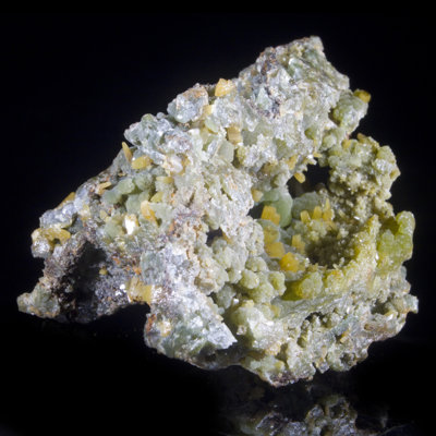 Bipyramidal Wulfenite on Mimetite. Ojuela Mine