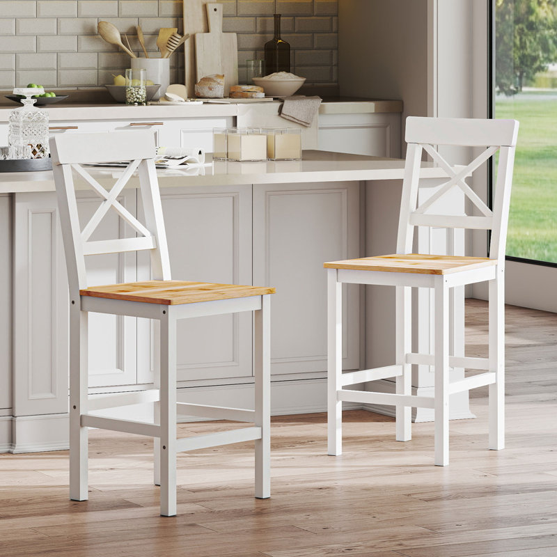 Tabouret de comptoir 23,7 po Kenjuan, Blanc