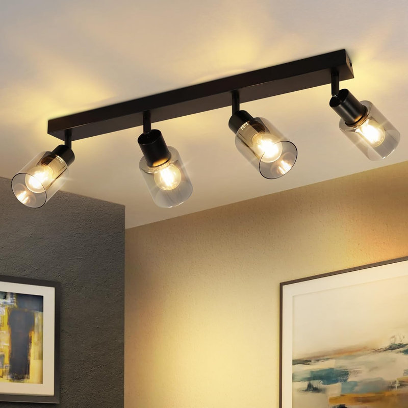 Light vintage: E14 ceiling light black spots ceiling lamp living room industrial kitchen lamp ceiling spots made of glass and metal 350° swiveling for kitchen - without bulb