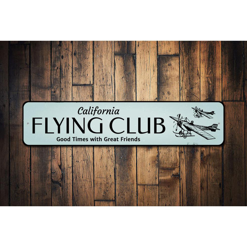 Enseigne en aluminium Flying Club, H 6 po x l 24 po x P 0,063 po