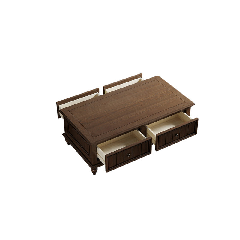 American retro style storage coffee table, 17.95" H x 55.12" L x 29.53" W
