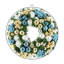 Couronne Okane Evergreen avec ornements argent, bleu et or