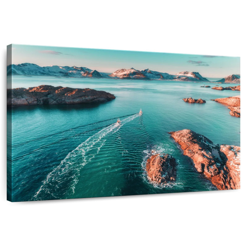 Ravi, paysage marin nordique, H 8 po x l 12 po