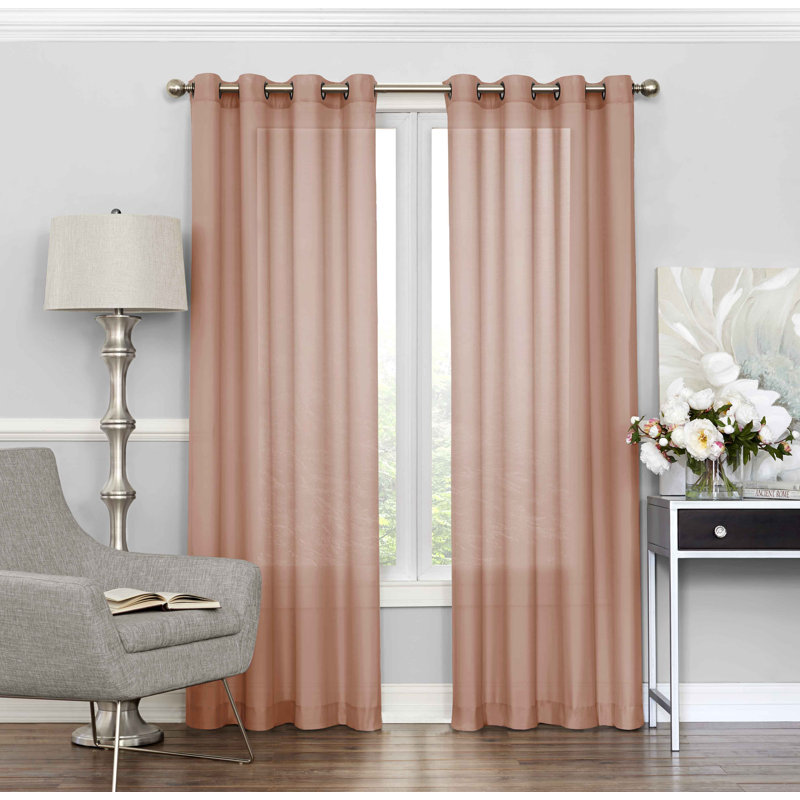 Gargi Sheer Curtain Single Panel, Ivory, 52" W x 95" L