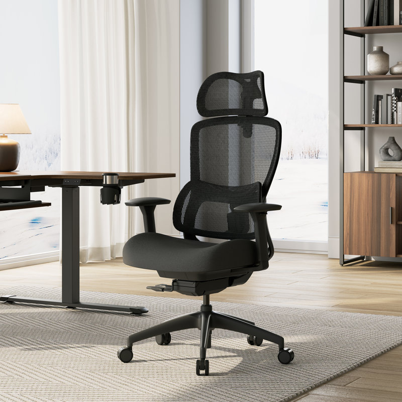 Bryce, chaise de bureau avec lombaire réglable, Noir