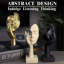 3 pièces statue de penseur, sculptures en résine de maison moderne, figurines de collection pour bureau à domicile, bibliothèque, décor de bureau (grès)-122453673