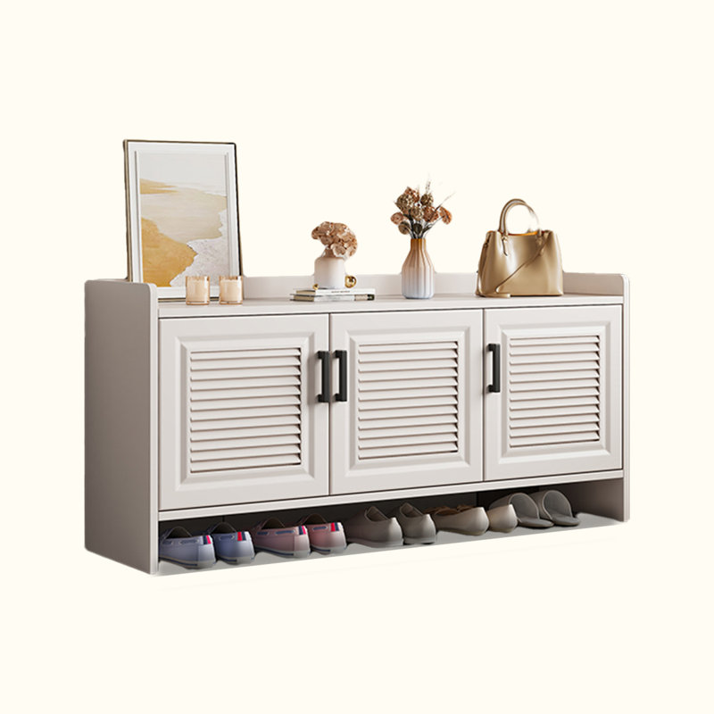 Banc de rangement moderne pour chaussures en alliage d'aluminium, Blanc