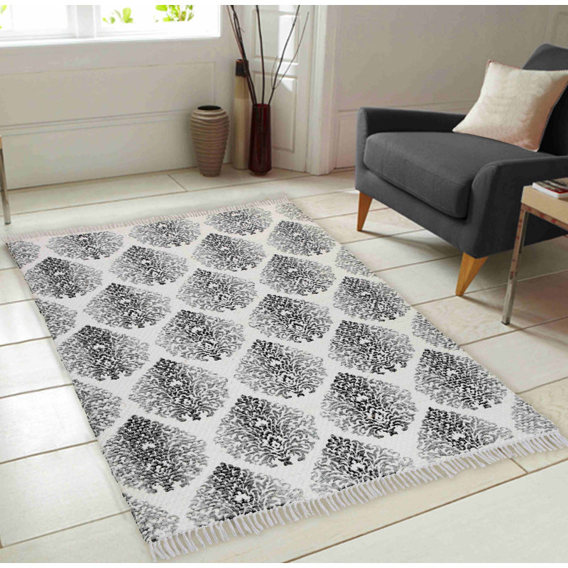 Tapis à tissage plat zone grise handwoven Bernhardt