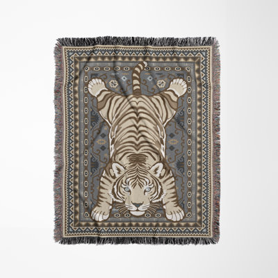 Jeté en mélange de coton Roy Tiger