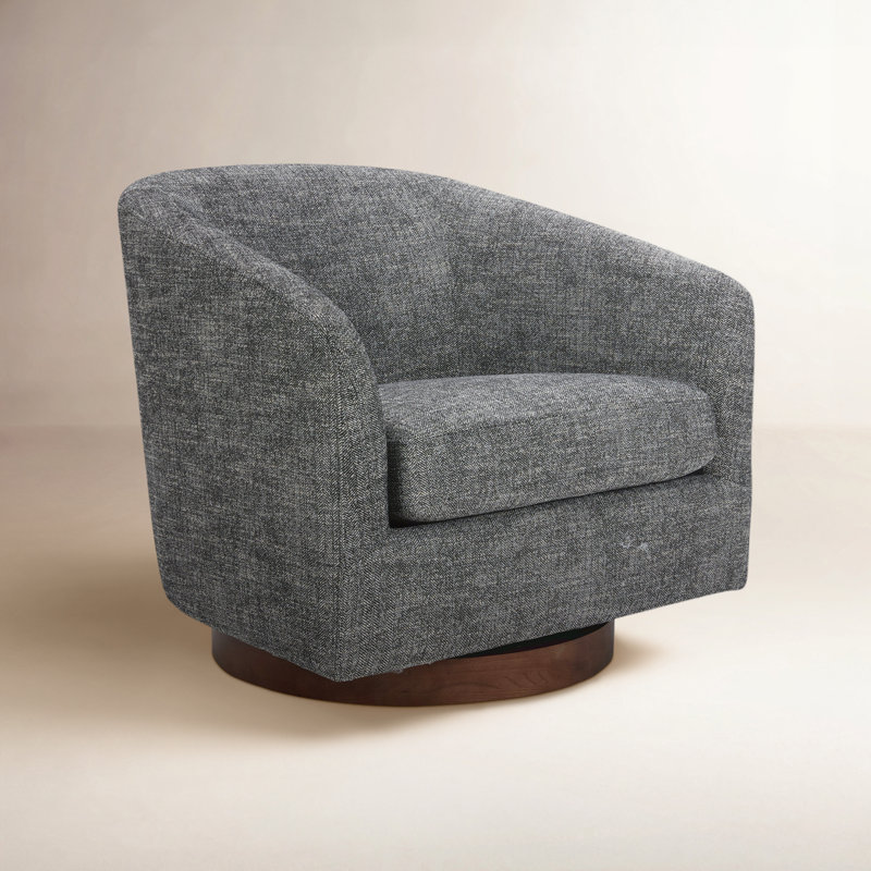 Fauteuil demi-tonneau pivotant Bennett, Gris foncé