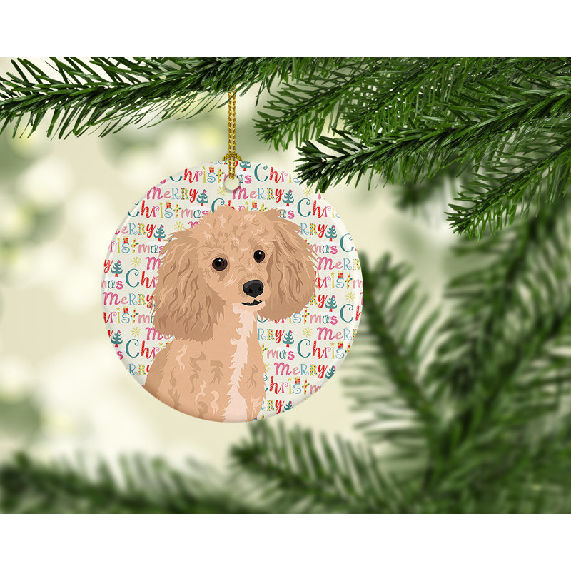 Ornement suspendu en céramique Poodle Toy