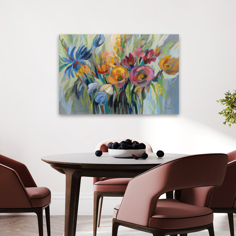 Bouquet de dahlias - Fleurs de feu, H 24 po x l 36 po