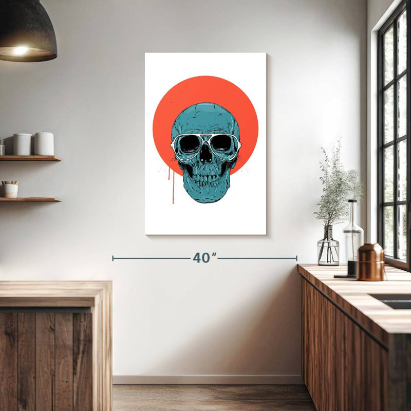 Crâne bleu I, 39" H x 26" W