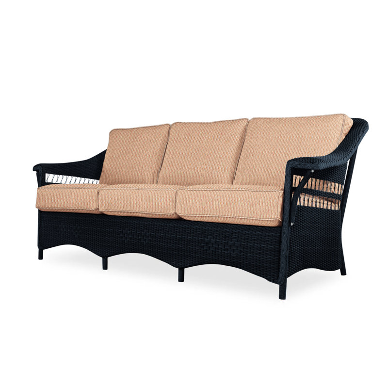 Nantucket Outdoor 3 - Seat Patio Sofa, Hansen Sky, Ebony