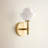 Modern Single Armed Sconce – Metal, Glass & Gold, Ivory White 1-Light Hardwired Dimmable Wall Sconce for Bathroom or Hallway in Modern, Mid-Century, and Contemporary Style-126700137