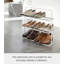 Range-chaussures Yamazaki Home, large, court, acier, court, peut contenir de 6 à 9 chaussures, poignées-582202406