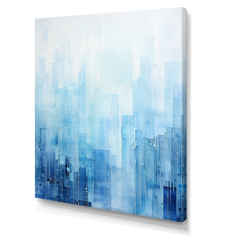 Azure Ascent Skycrapers Harmony - Skyscrapers Wall Art Living Room, Toile tendue, H 20 po x l 12 po x P 1 po