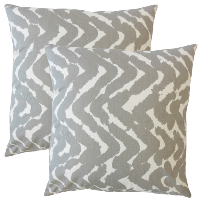 Square Pillow Cover & Insert, Gray