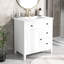 Meuble-lavabo 30 po avec comptoir, meuble-lavabo avec porte et deux tiroirs, structure en bois massif, un paquet