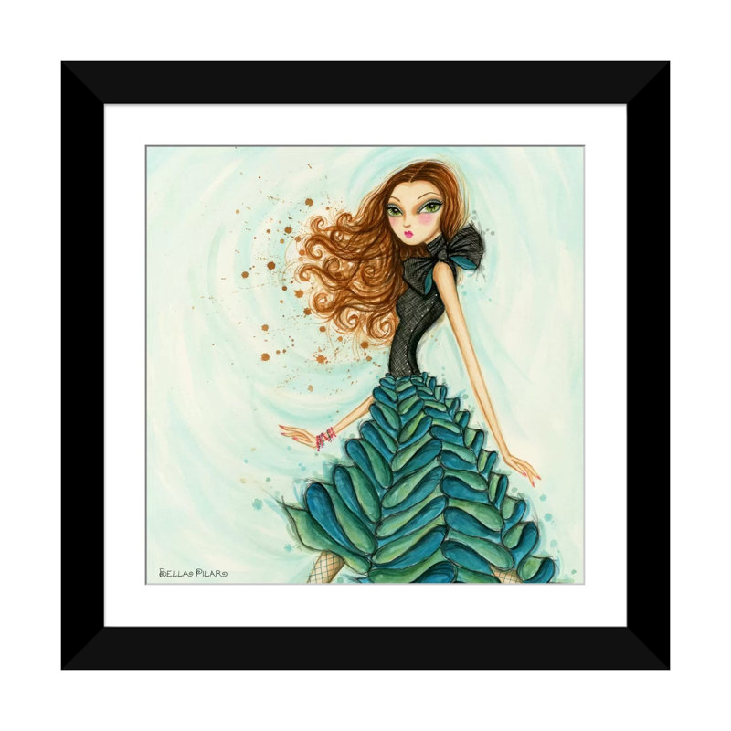 «Glitterati Bows Ruffles», peinture sur toile, H 24 po x l 24 po x P 1 po, Papier d'art encadré noir, Blanc