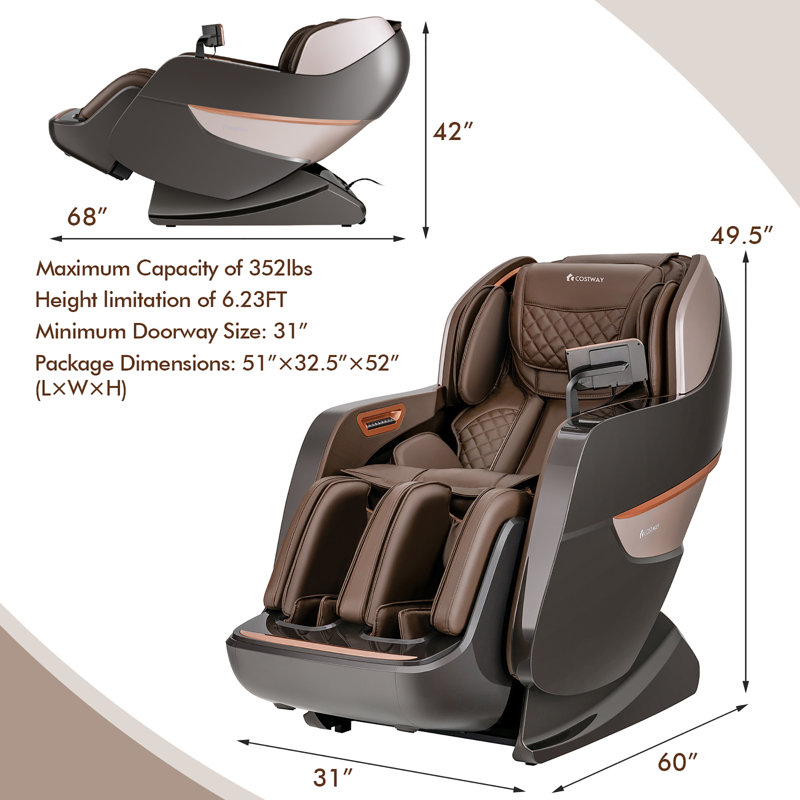 Fauteuil de massage inclinable électrique en similicuir