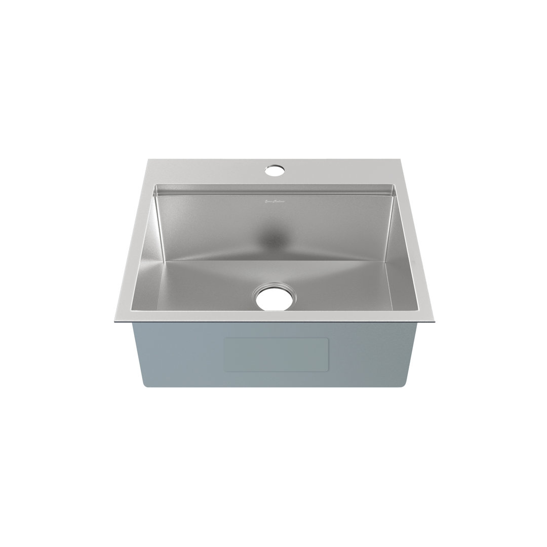 Ravi Single Basin 25 x 22 Topmount Kitchen Workstation Sink Swiss Madison