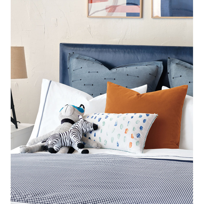 Uma Square Pillow Cover & Insert, 22"H x 22"W x 6"D, Blue