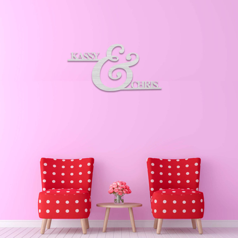 Personalized Couple Names - Metal Wall Art, 24" H x 24" W x 0.12" D, Yes