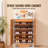 Rattan Shoe Storage Cabinet with Adjustable Shelves and Dual Doors