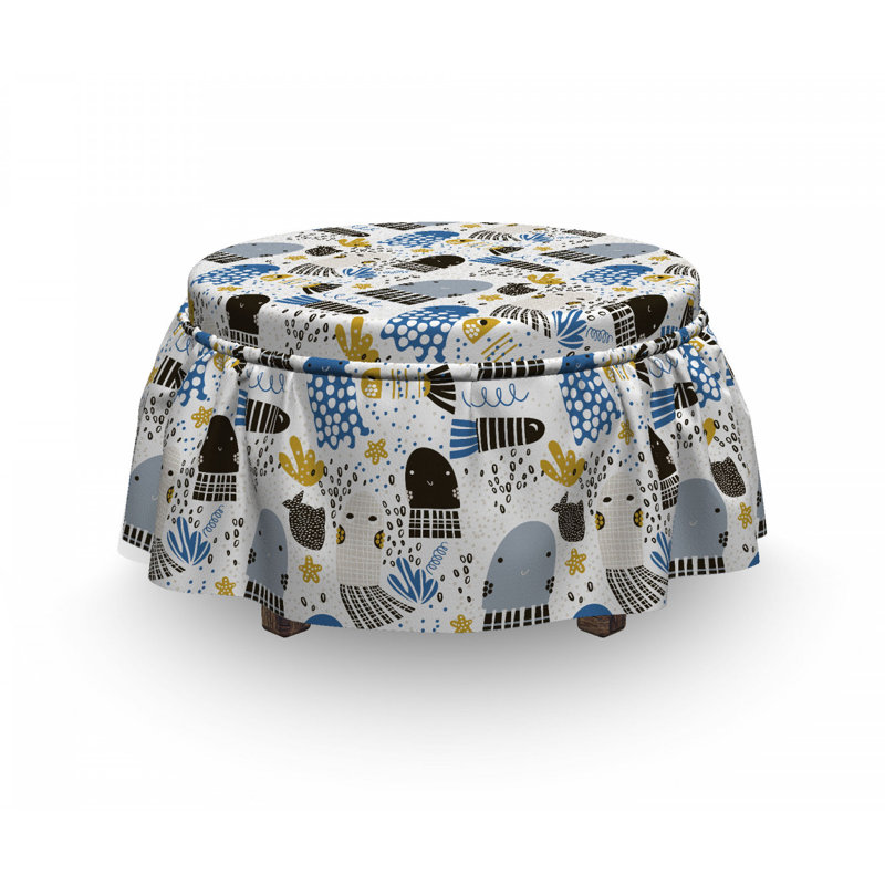 Housse pour repose-pieds vie marine amusante