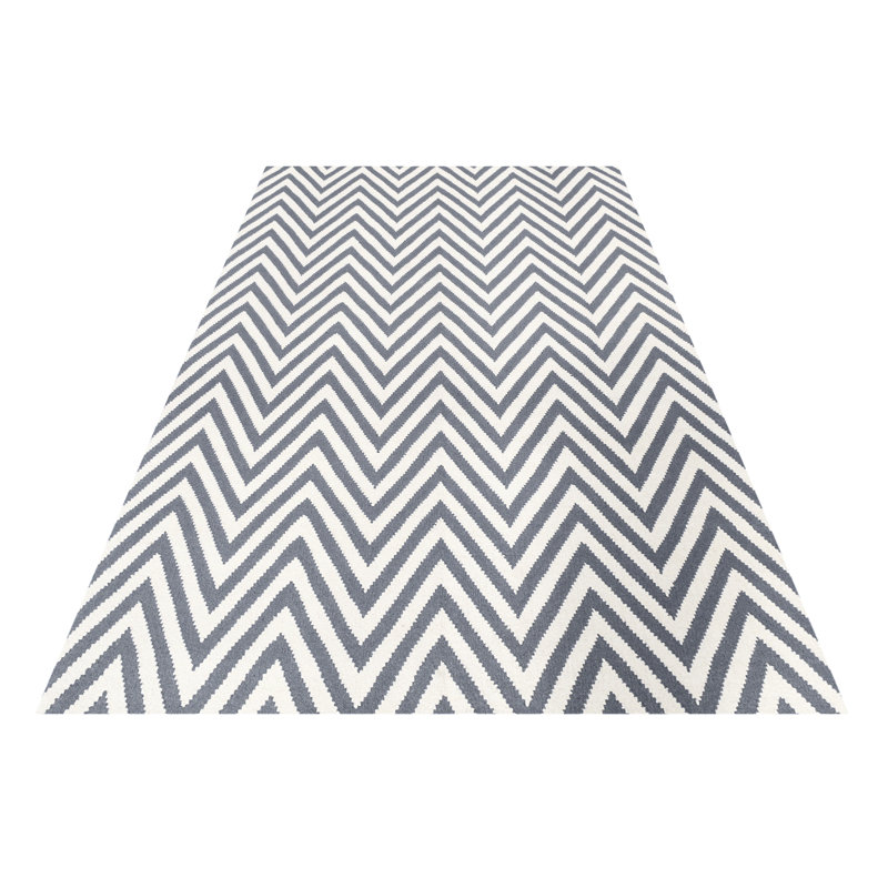Chevron Wool Hand Woven Area Rug, Rectangle 60 x 90cm
