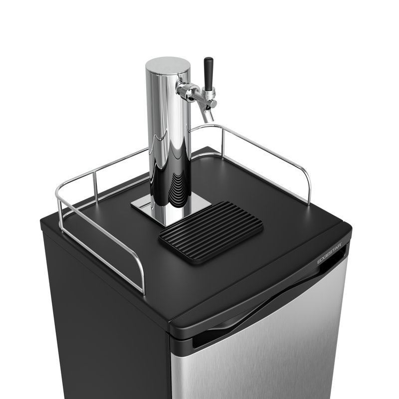 EdgeStar 4.9 Cubic Feet Single Tap Freestanding Kegerator with Adjustable Temperature, Stainless Steel