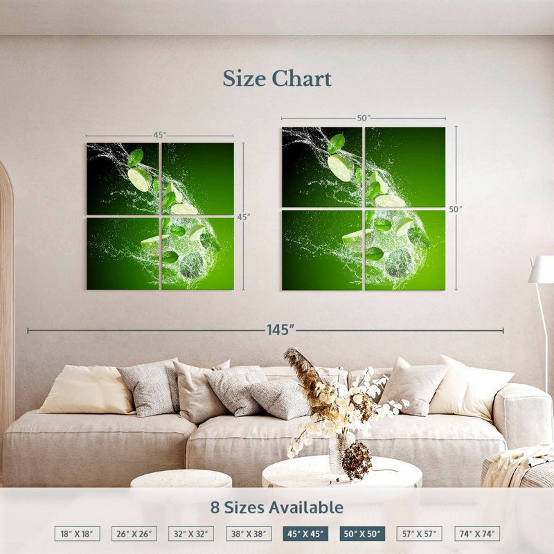 Yarlin Lime Splash, 50'' H x 50'' W