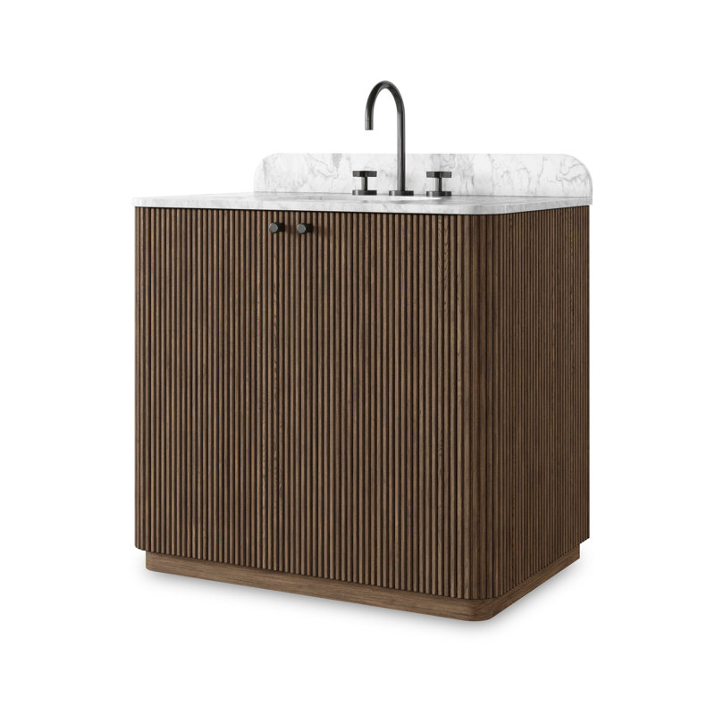 Malden Single Vanity-Satin Espresso Oak