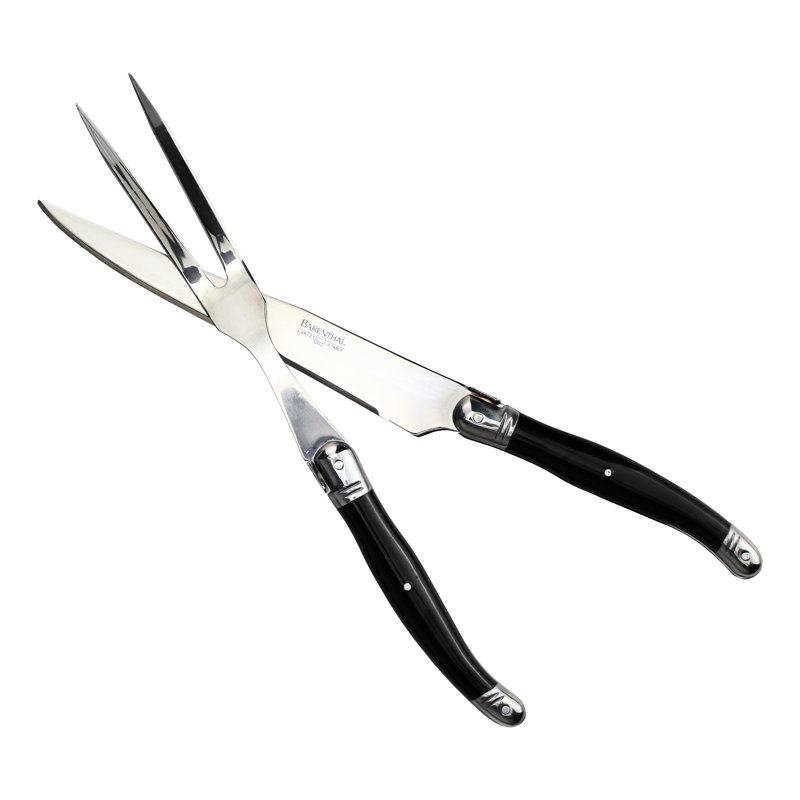Barenthal Stainless Steel Carving Set with Black Wood Handles