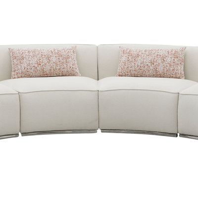 Boucle Sectional Sofa W/3 Pillows