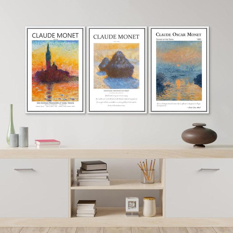 Œuvre d'art classique au crépuscule San Giorgio Majeur, 3 pièces, Blanc, H 24 po x l 16 po x P 1,5 po