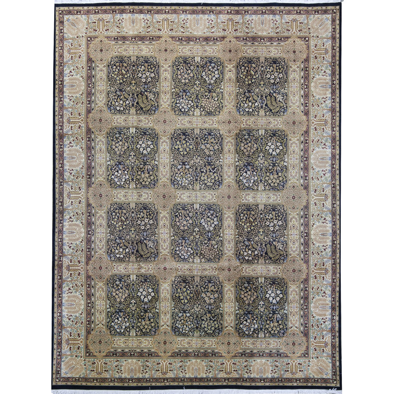 Tapis brun de haute qualité noué à la main