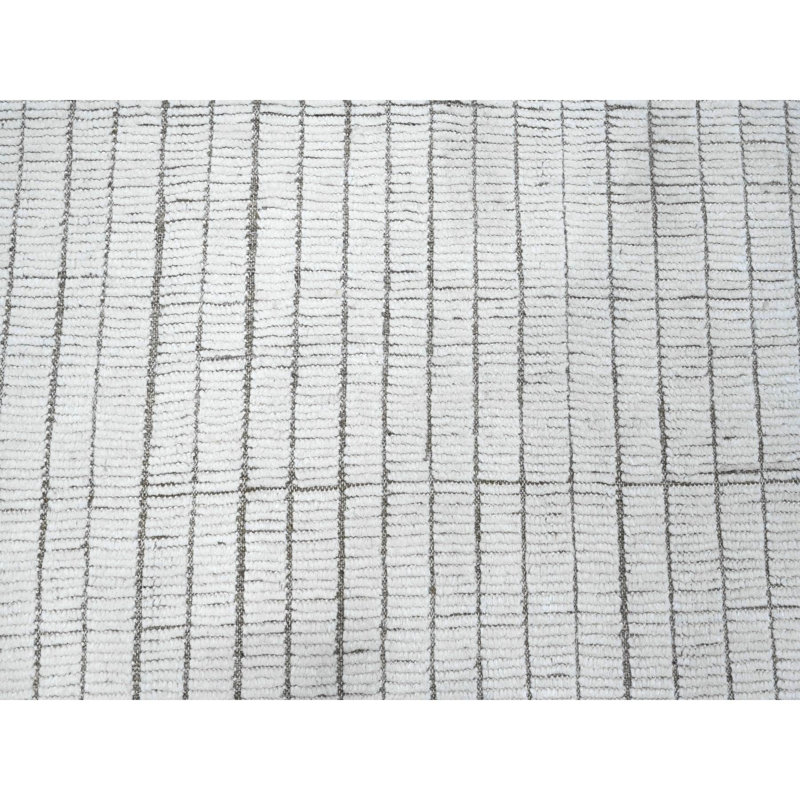 Tapis oriental géométrique marocain tissé à la main ivoire 12 pi 2 po x 15 pi 2 po
