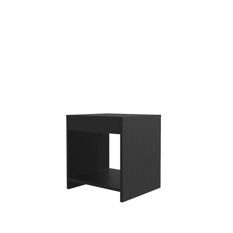 Table de chevet noire avec cube de rangement ouvert pour la chambre à coucher et fonctionnalité: choix moderne Option élégante Personnalisation: polyvalente
