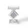 Amla 23'' Tall Pedestal Mirrored Glass Top End Table with Crystal Inlay