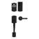 Prescott/Katella/SmartCode Silver Handle With Lever And Deadbolt Reversible Entry Set