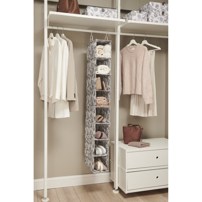 Martha Stewart Essential Home Storage 8 Shelf Hanging Closet Organizer for Storing Sweaters, Blankets, Handbags and Accessories