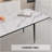 47" Expandable To 63" Inch MDF Square White Marble Patterned Dining Table, Modern Industrial Kitchen And Dining Table, Equipped With Tapered Black Metal Legs